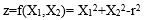 z=f(X1,X2)= X12+X22-r2